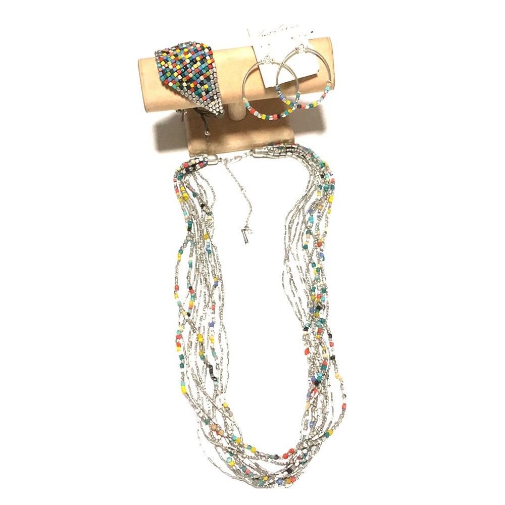 Kenneth Cole beaded necklace, bracelet & earrings